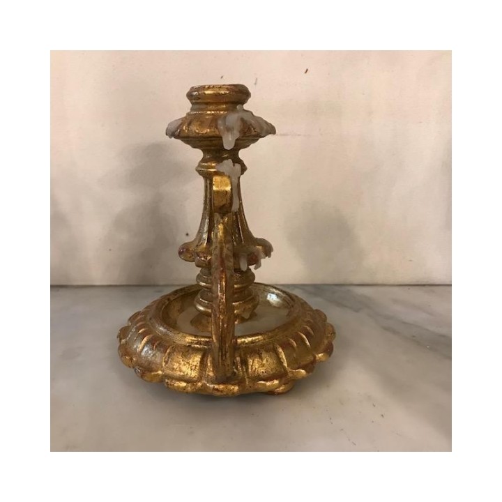 C1940 Single Gilt Wood Candle Holder