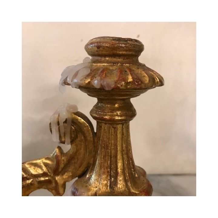 C1940 Single Gilt Wood Candle Holder