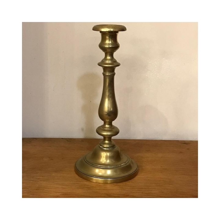 Antique Pair of Brass Candle Holders