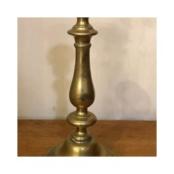 Antique Pair of Brass Candle Holders