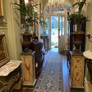 C19th Pair of Pedastal Swedish Faux Marble featuring Cupboards