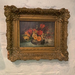C19th Oil on Canvas Still Life Signed