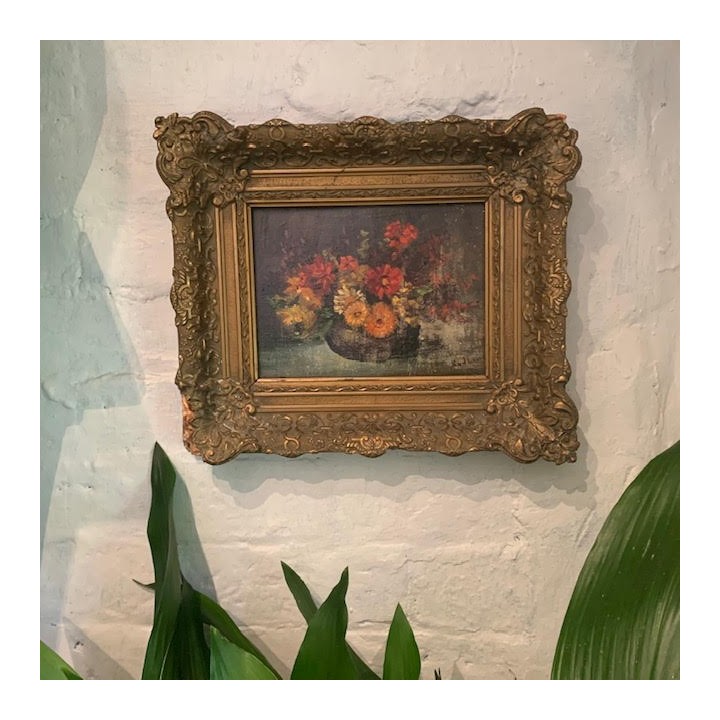 C19th Oil on Canvas Still Life Signed