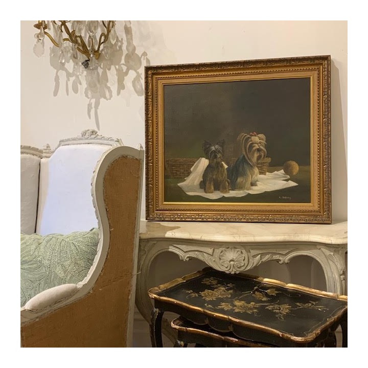 C1930 Flemish Portrait Pair of Silky Terriers