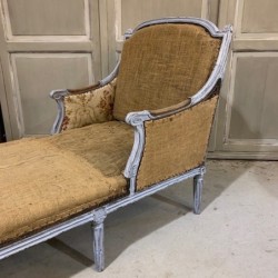 C19th Chaise Longue French Louis XVI Manner Original Deconstruct Upholstery