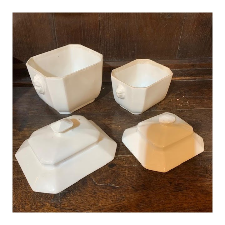 Early French White Porcelain Graduating sugars