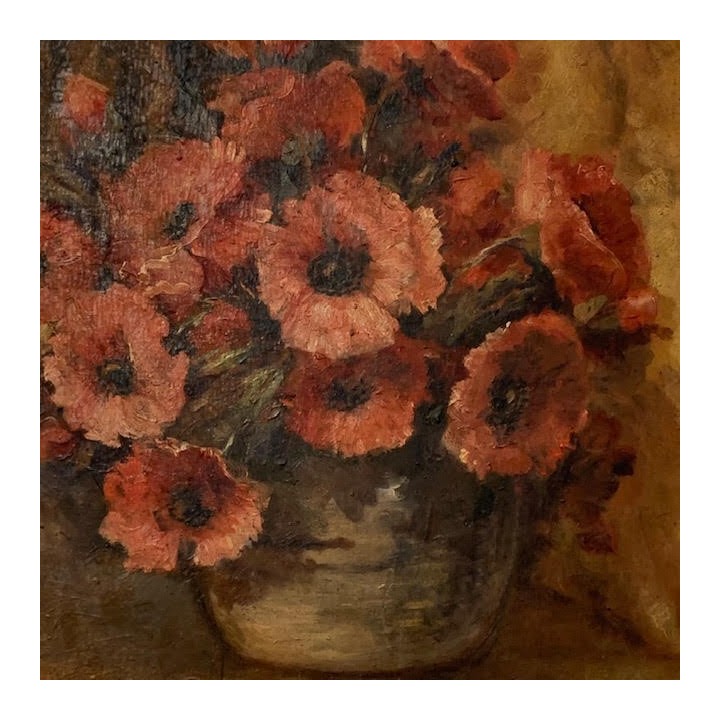 Belgium C1930 Still Life Coquenicots in Vase