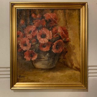 Belgium C1930 Still Life Coquenicots in Vase