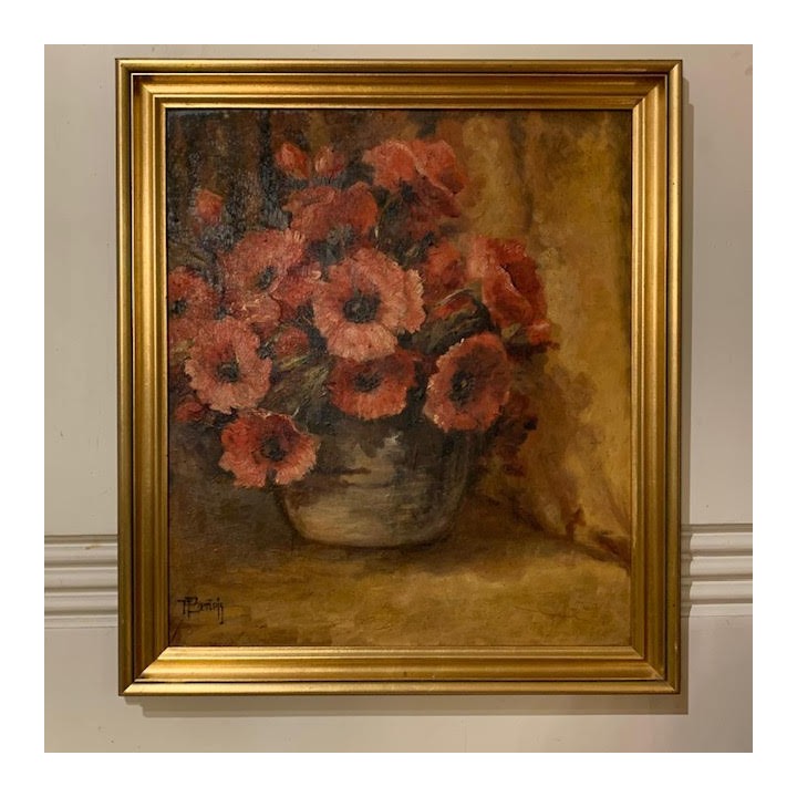 Belgium C1930 Still Life Coquenicots in Vase