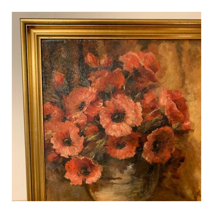 Belgium C1930 Still Life Coquenicots in Vase