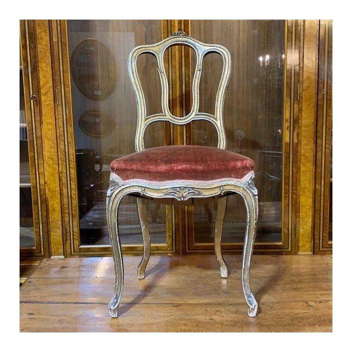 C19th French Pair Gild Salon Chairs