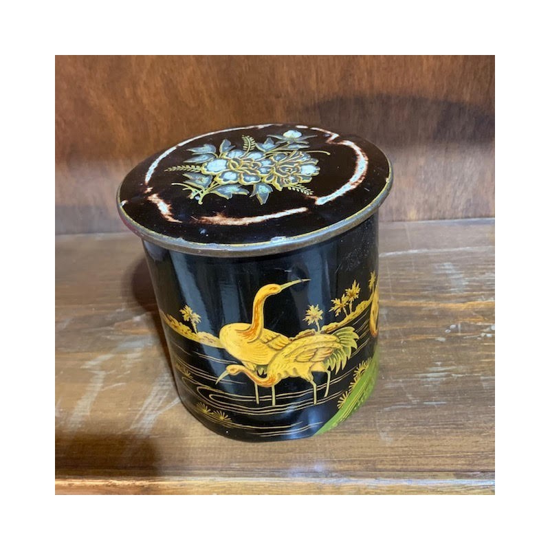 Chinoiserie Painted Pot with Lid