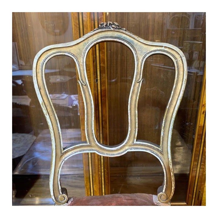 C19th French Pair Gild Salon Chairs