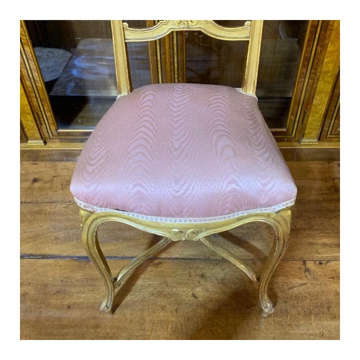 French Pair of C19th Salon Chairs Gilded