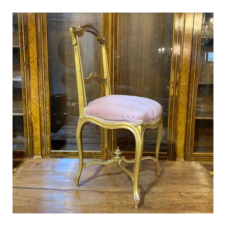 French Pair of C19th Salon Chairs Gilded