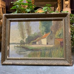 C1900 Painting French Oil on Board