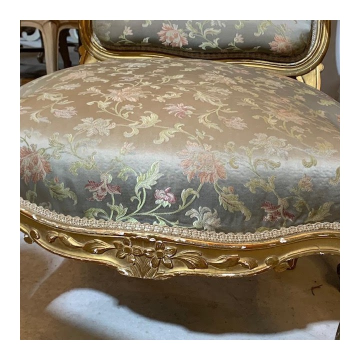 C19th French Pair of Louis XV Style Gilded Armchair original Patine
