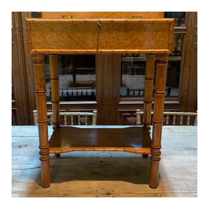 C1900-1910 French Faux Bamboo Sewing Table