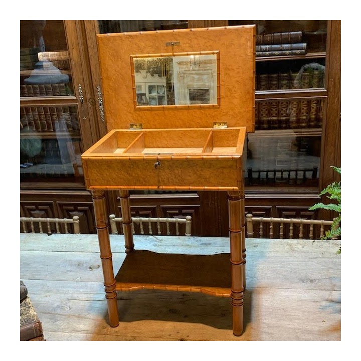 C1900-1910 French Faux Bamboo Sewing Table