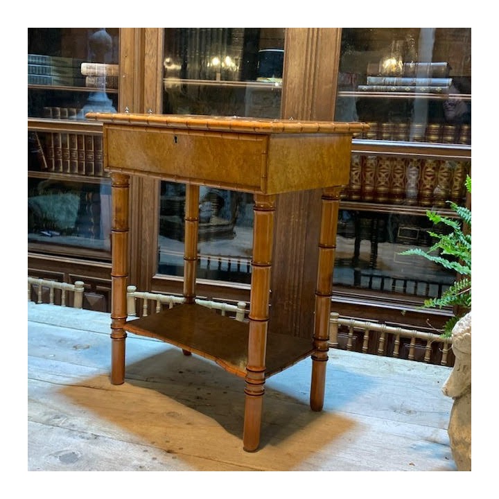 C1900-1910 French Faux Bamboo Sewing Table