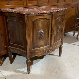 Antique Louis XVI Style Cabinet with RougeMarble Top