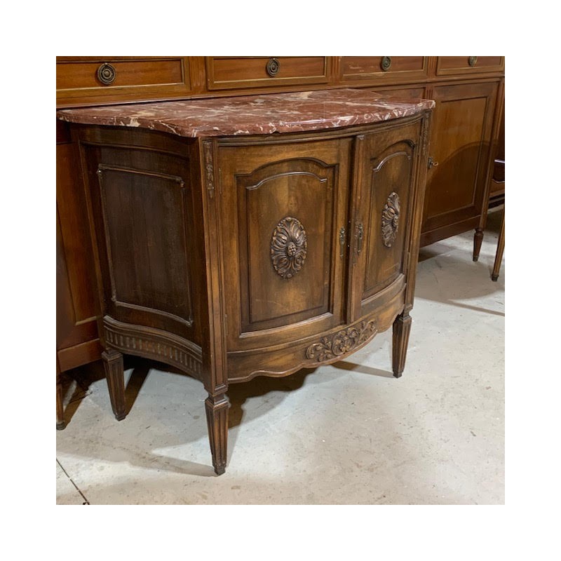 HOLD Antique Louis XVI Style Cabinet with RougeMarble Top