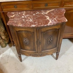 HOLD Antique Louis XVI Style Cabinet with RougeMarble Top