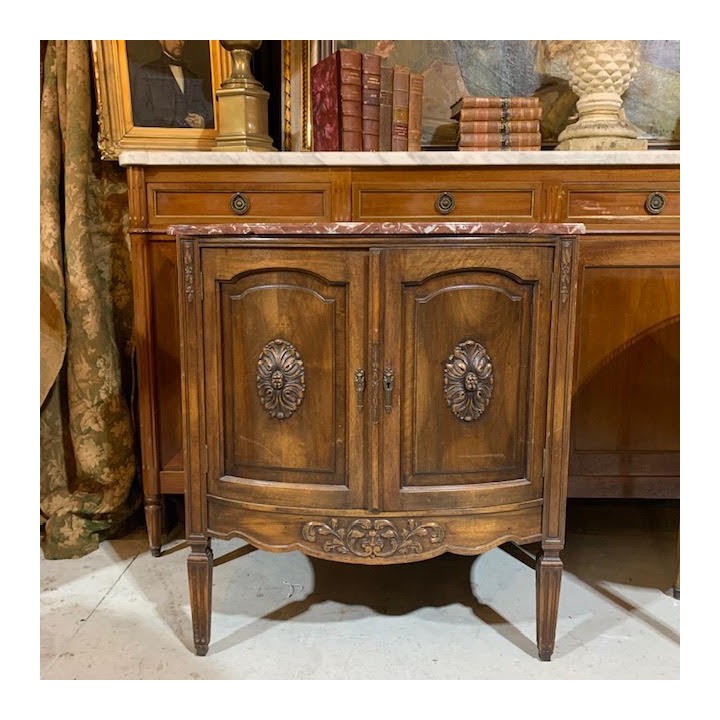 Antique Louis XVI Style Cabinet with RougeMarble Top