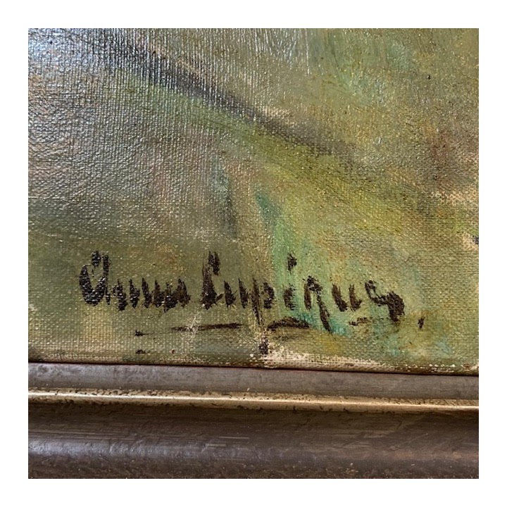 French Vintage C1950 Still Life Oil on Canvas