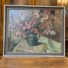 French Vintage C1950 Still Life Oil on Canvas