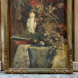 French C1921  Still Life Oi on Canvas
