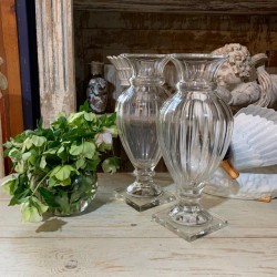 C19th French Crystal Pair of Vase