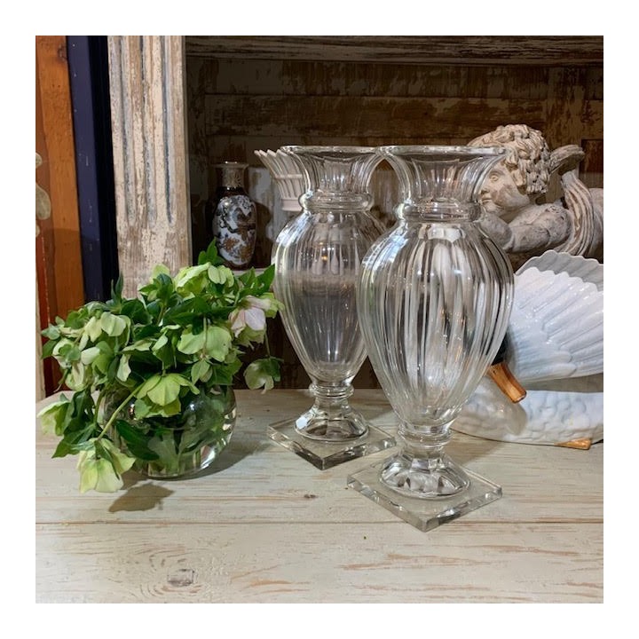 C19th French Crystal Pair of Vase
