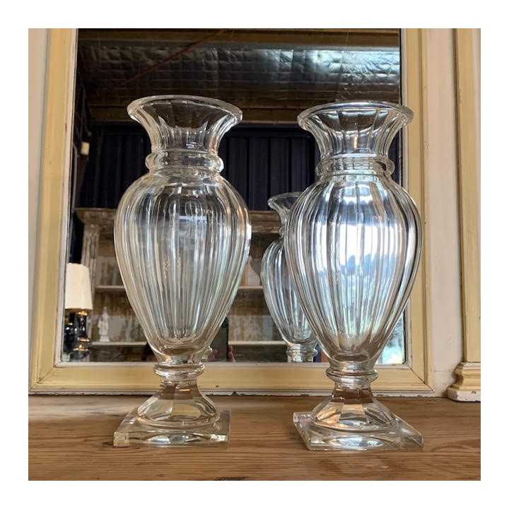 C19th French Crystal Pair of Vase