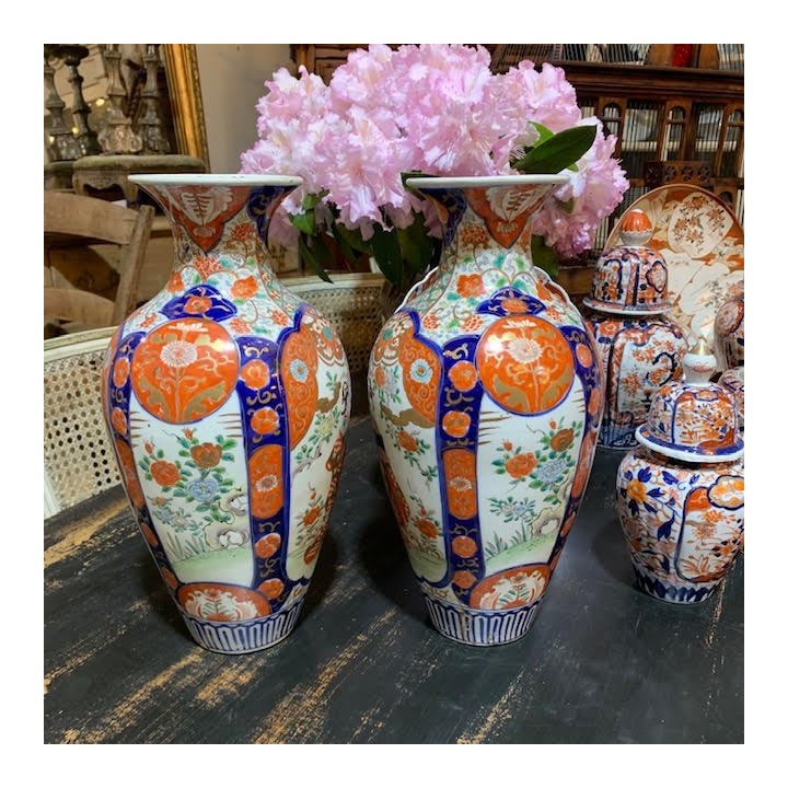 C19th Imari pair of Vase Meiji