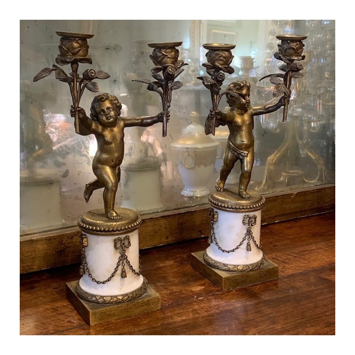 C19th Pair Candelabras Napoleon III 1850-1870 signed
