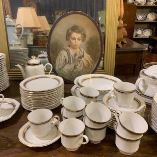 Porcelaine Service Blue White and Gold C1950 Bavarian