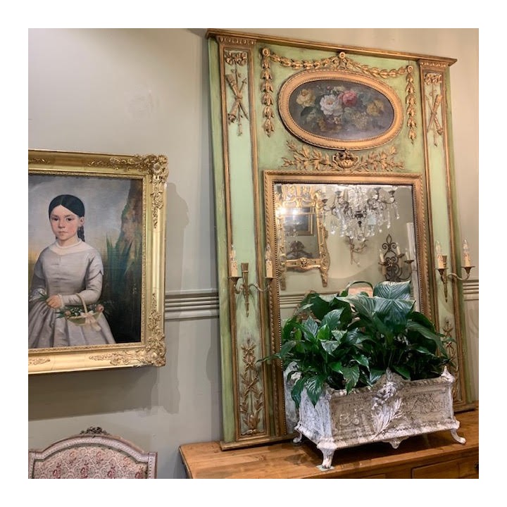 Antique French Trumeau Mirrror