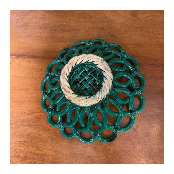 French Green Gazed Pottery Dish