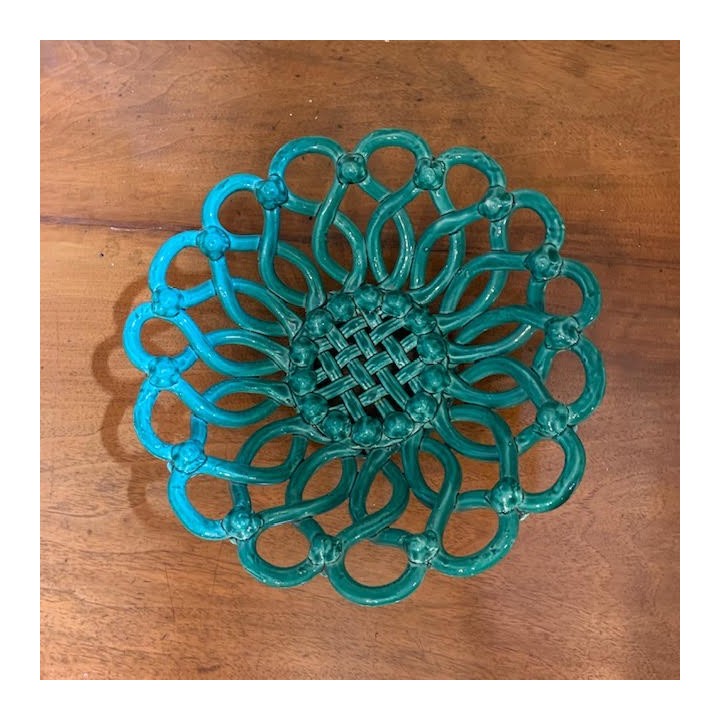 French Green Gazed Pottery Dish