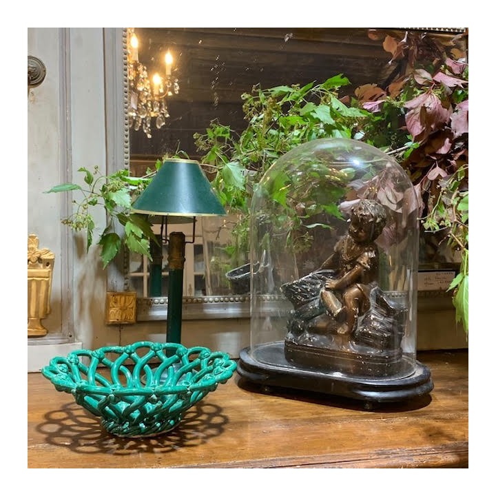 French Green Gazed Pottery Dish