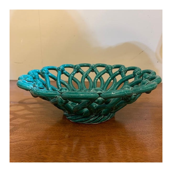 French Green Gazed Pottery Dish