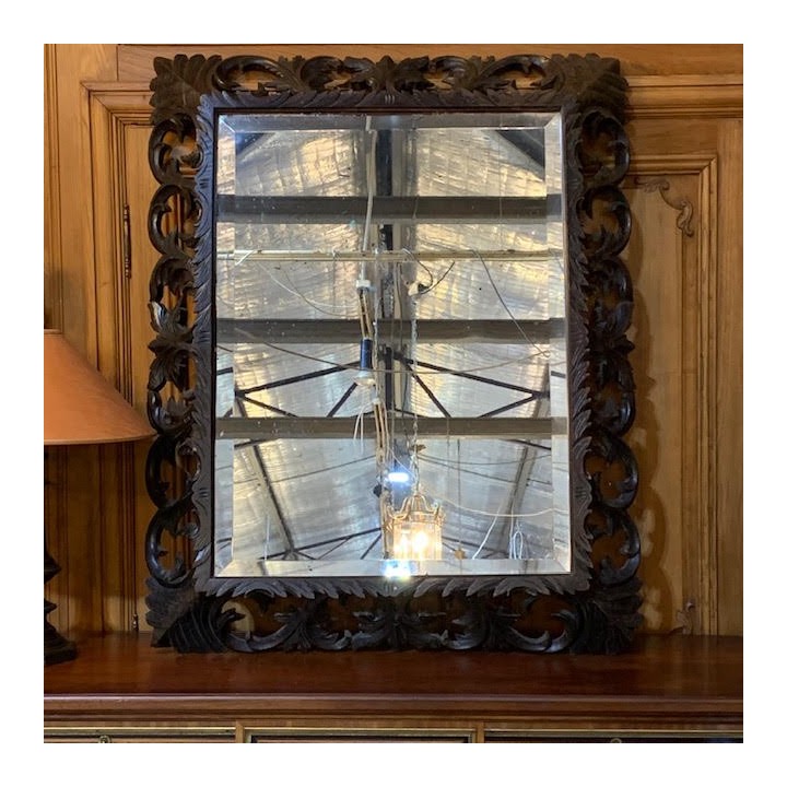 C19th French Oak Henri II Style Mirror