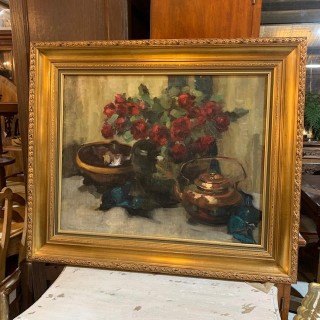 European Oil on Canvas Still Life Early C20th