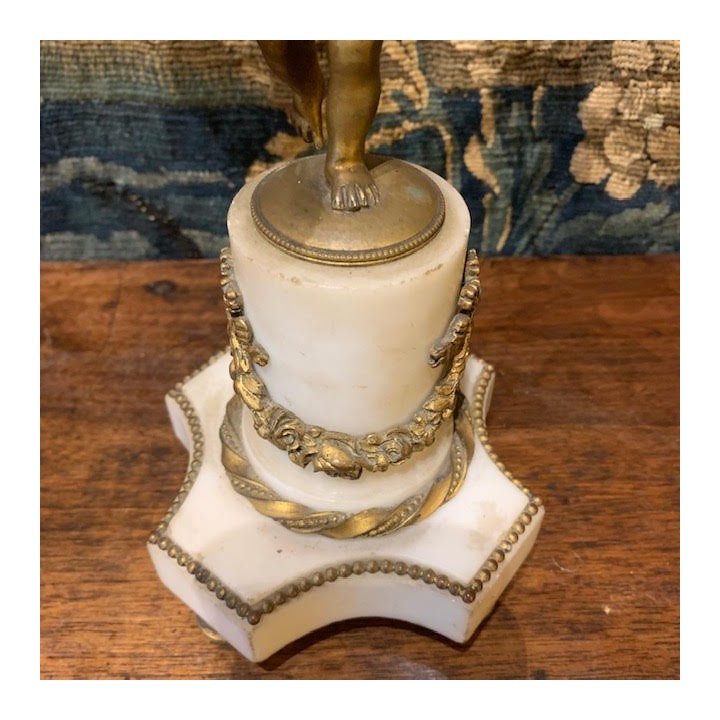 C19th Napoleon III Pair of Cherub Ormolu Candleholder