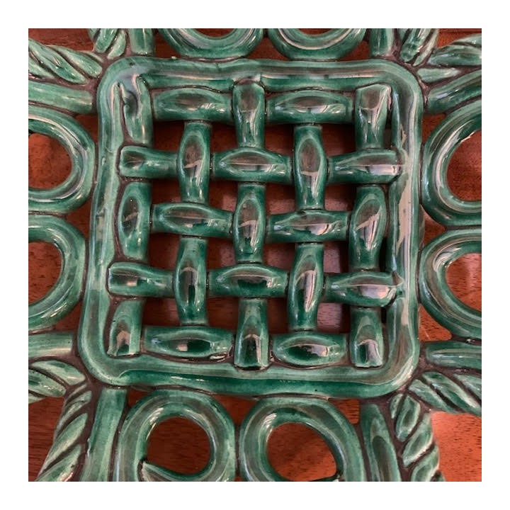 French Vintage Green Glazed Dish