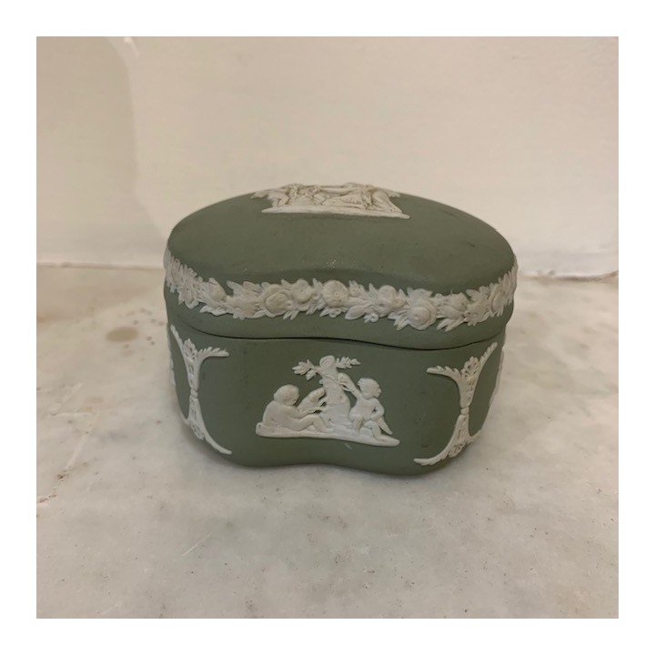 Wedgwood Box Green with Classical Relief