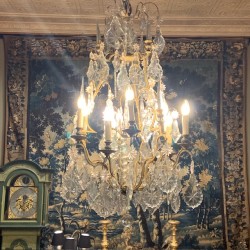 C19th French Crystal Chandelier Nine Globes