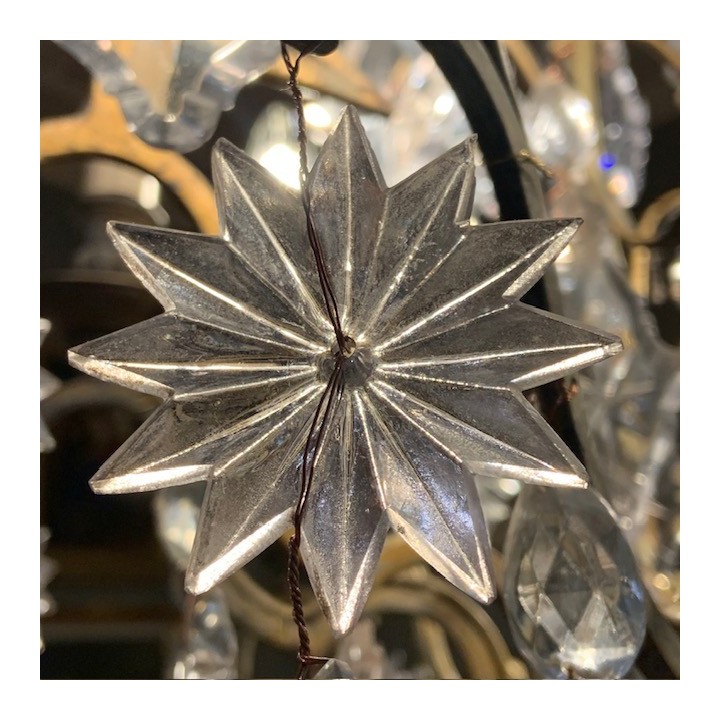 C19th French Crystal Chandelier Nine Globes