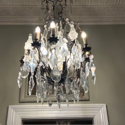 C19th French Crystal Chandelier with 12 Globes